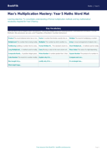 Free Times Tables Word Mat | Year 5 Greater Depth | BookFlik