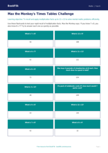 Free Times Tables Flashcards | Year 6 Core | BookFlik
