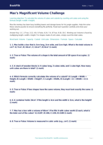 Free Volume Quiz | Year 5 Greater Depth | BookFlik