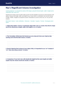 Free Volume Template | Year 5 Greater Depth | BookFlik
