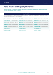 Free Volume Word Mat | Year 5 Greater Depth | BookFlik