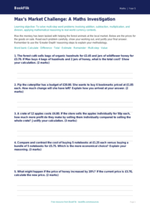 Free Word Problems Activity Sheet | Year 5 Greater Depth | BookFlik