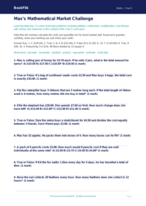 Free Word Problems Quiz | Year 5 Greater Depth | BookFlik