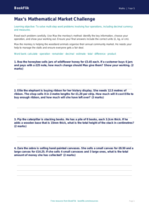 Free Word Problems Worksheet | Year 5 Greater Depth | BookFlik