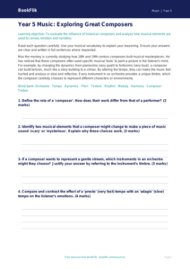 Free Composers Assessment | Year 5 Greater Depth | BookFlik