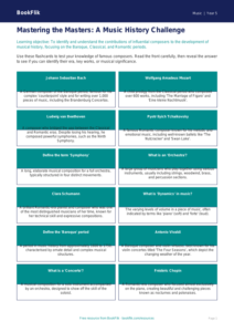 Free Composers Flashcards | Year 5 Greater Depth | BookFlik