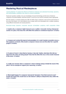Free Composers Worksheet | Year 5 Greater Depth | BookFlik