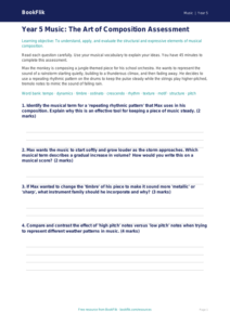 Free Composition Assessment | Year 5 Greater Depth | BookFlik