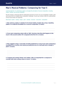 Free Composition Worksheet | Year 5 Greater Depth | BookFlik