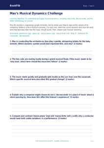 Free Dynamics Activity Sheet | Year 5 Greater Depth | BookFlik