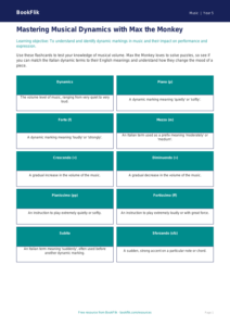 Free Dynamics Flashcards | Year 5 Greater Depth | BookFlik