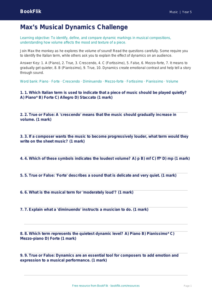 Free Dynamics Quiz | Year 5 Greater Depth | BookFlik