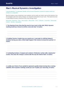 Free Dynamics Template | Year 5 Greater Depth | BookFlik
