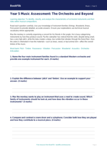 Free Instruments Assessment | Year 5 Greater Depth | BookFlik