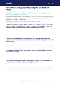 Free Musical Elements Activity Sheet | Year 5 Greater Depth | BookFlik