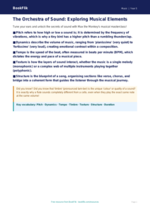 Free Musical Elements Poster | Year 5 Greater Depth | BookFlik