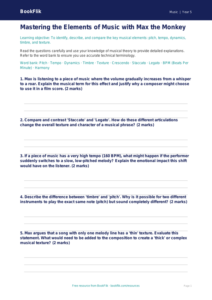 Free Musical Elements Worksheet | Year 5 Greater Depth | BookFlik