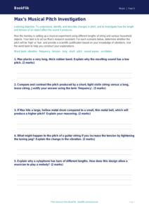 Free Pitch Activity Sheet | Year 5 Greater Depth | BookFlik