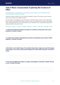 Free Pitch Assessment | Year 5 Greater Depth | BookFlik