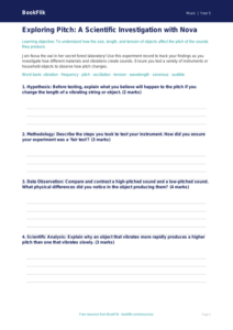 Free Pitch Template | Year 5 Greater Depth | BookFlik