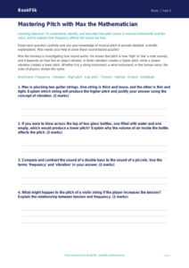 Free Pitch Worksheet | Year 5 Greater Depth | BookFlik