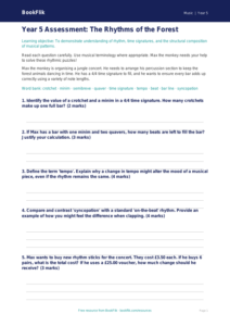 Free Rhythm Assessment | Year 5 Greater Depth | BookFlik