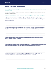 Free Rhythm Worksheet | Year 5 Greater Depth | BookFlik