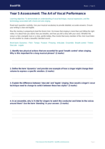 Free Singing Assessment | Year 5 Greater Depth | BookFlik