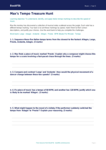Free Tempo Activity Sheet | Year 5 Greater Depth | BookFlik