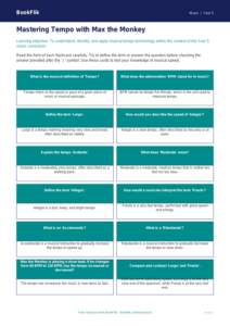 Free Tempo Flashcards | Year 5 Greater Depth | BookFlik