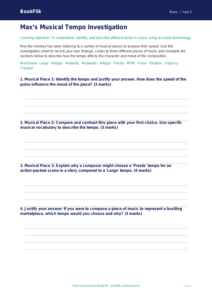 Free Tempo Template | Year 5 Greater Depth | BookFlik