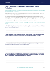 Free Athletics Assessment | Year 5 Greater Depth | BookFlik