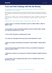 Free Athletics Quiz | Year 5 Greater Depth | BookFlik