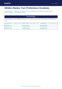 Free Athletics Word Mat | Year 5 Greater Depth | BookFlik