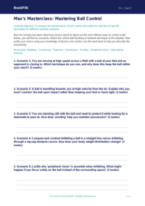 Free Ball Skills Activity Sheet | Year 5 Greater Depth | BookFlik