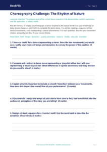 Free Dance Activity Sheet | Year 5 Greater Depth | BookFlik