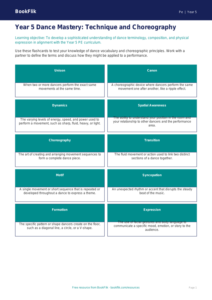 Free Dance Flashcards | Year 5 Greater Depth | BookFlik