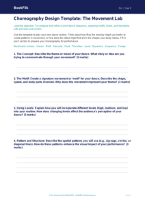 Free Dance Template | Year 5 Greater Depth | BookFlik