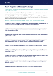Free Fitness Quiz | Year 5 Greater Depth | BookFlik