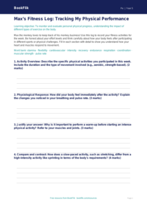 Free Fitness Template | Year 5 Greater Depth | BookFlik