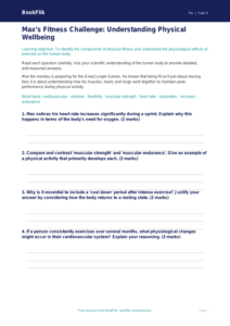Free Fitness Worksheet | Year 5 Greater Depth | BookFlik