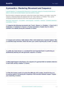 Free Gymnastics Activity Sheet | Year 5 Greater Depth | BookFlik