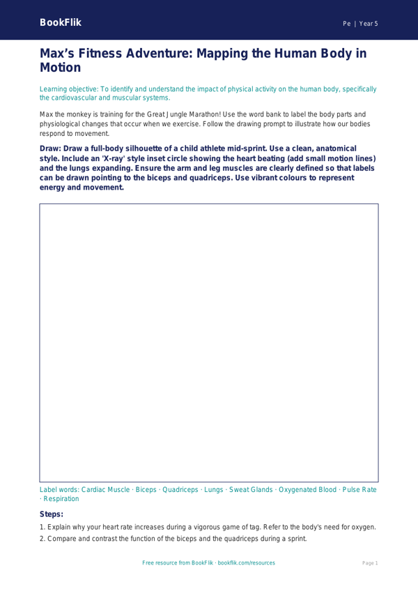 Free Health And Fitness Drawing Sheet | Year 5 Greater Depth | BookFlik worksheet preview — Pe Health And Fitness