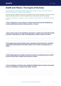Free Health And Fitness Worksheet | Year 5 Greater Depth | BookFlik
