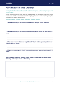 Free Invasion Games Activity Sheet | Year 4 Supported | BookFlik