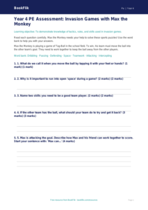 Free Invasion Games Assessment | Year 4 Supported | BookFlik