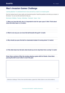 Free Invasion Games Worksheet | Year 4 Supported | BookFlik