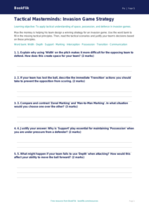 Free Invasion Games Activity Sheet | Year 5 Greater Depth | BookFlik