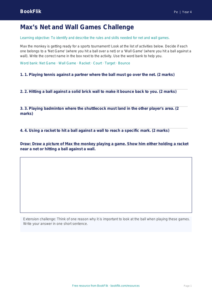 Free Net And Wall Games Activity Sheet | Year 4 Supported | BookFlik