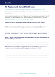 Free Net And Wall Games Assessment | Year 4 Supported | BookFlik